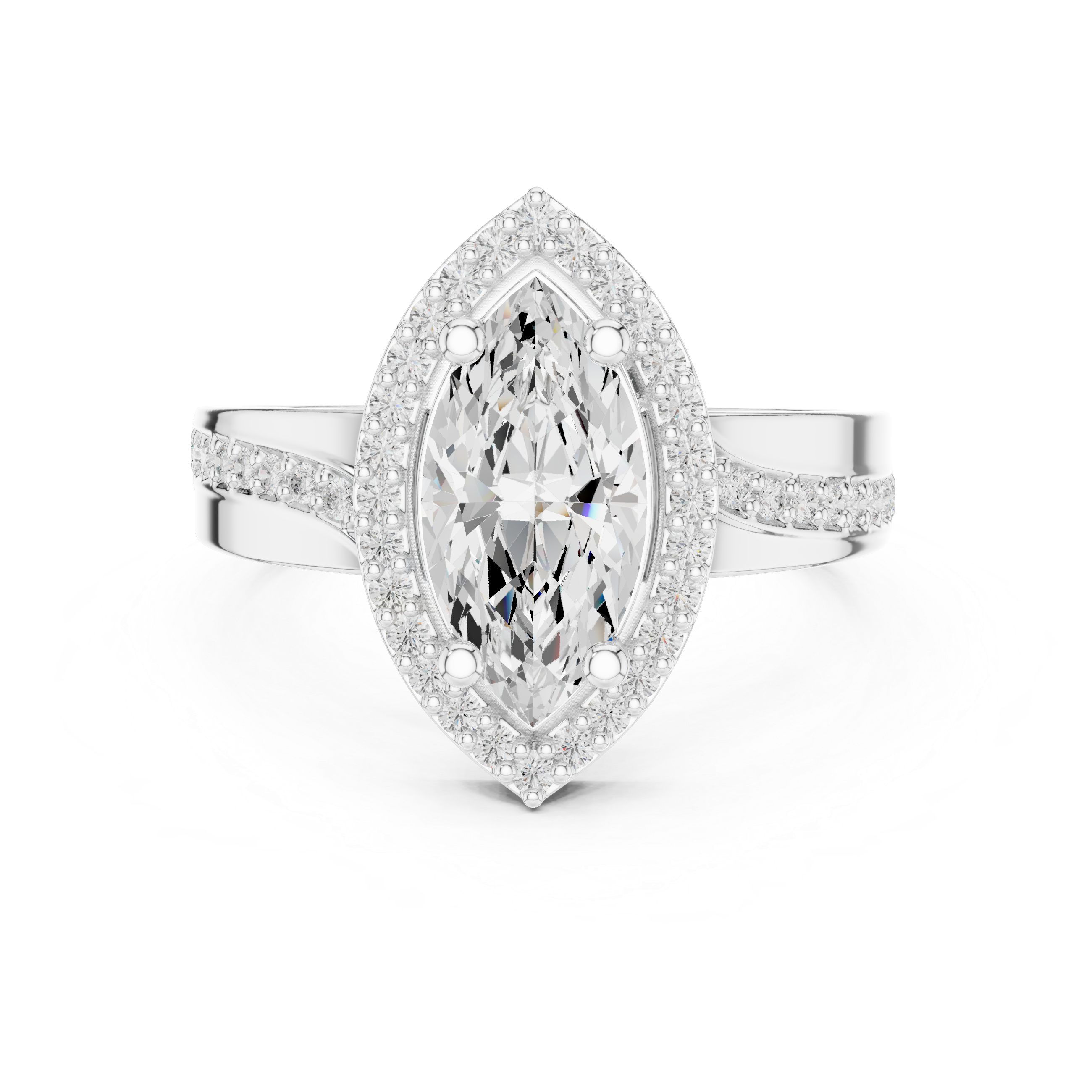 Marquise Halo Diamond Ring