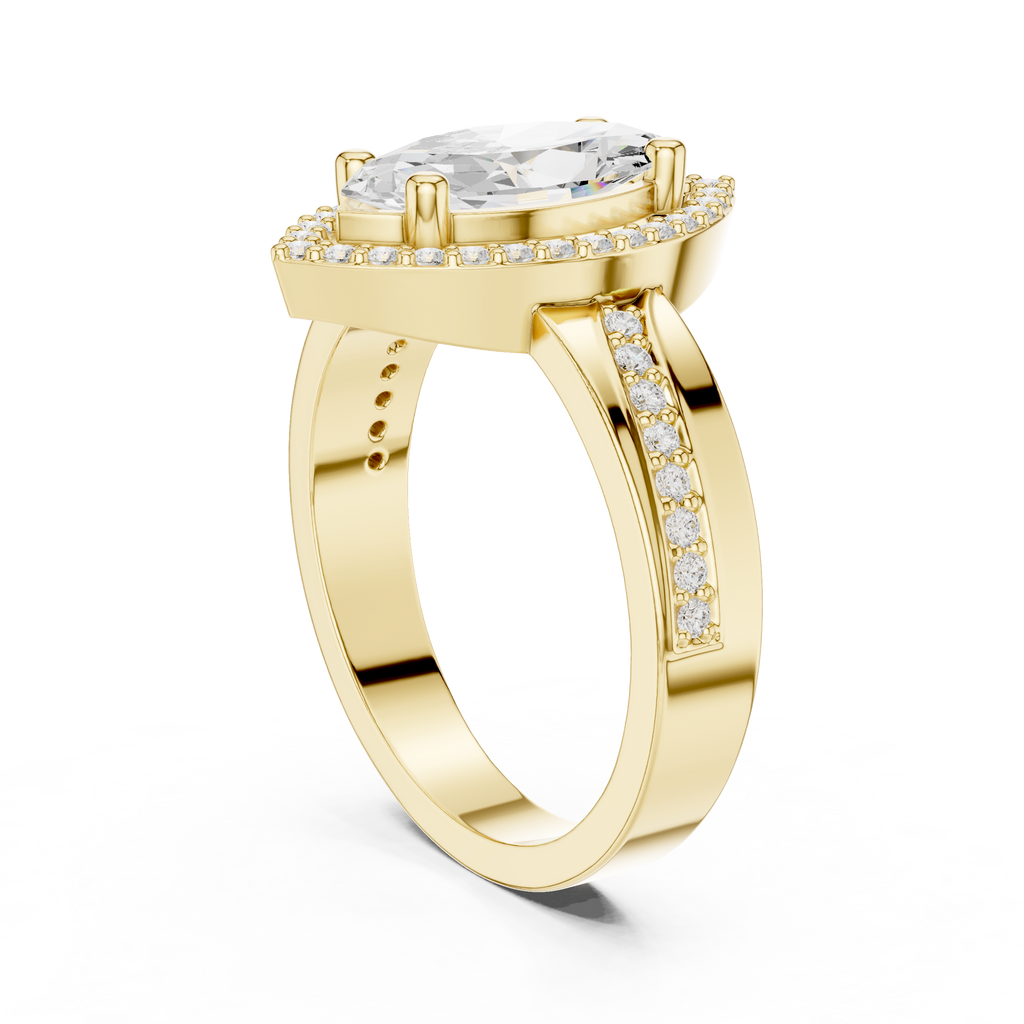 Marquise Halo Diamond Ring