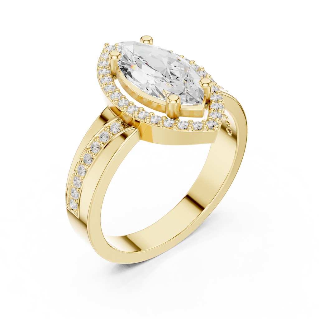 Marquise Halo Diamond Ring