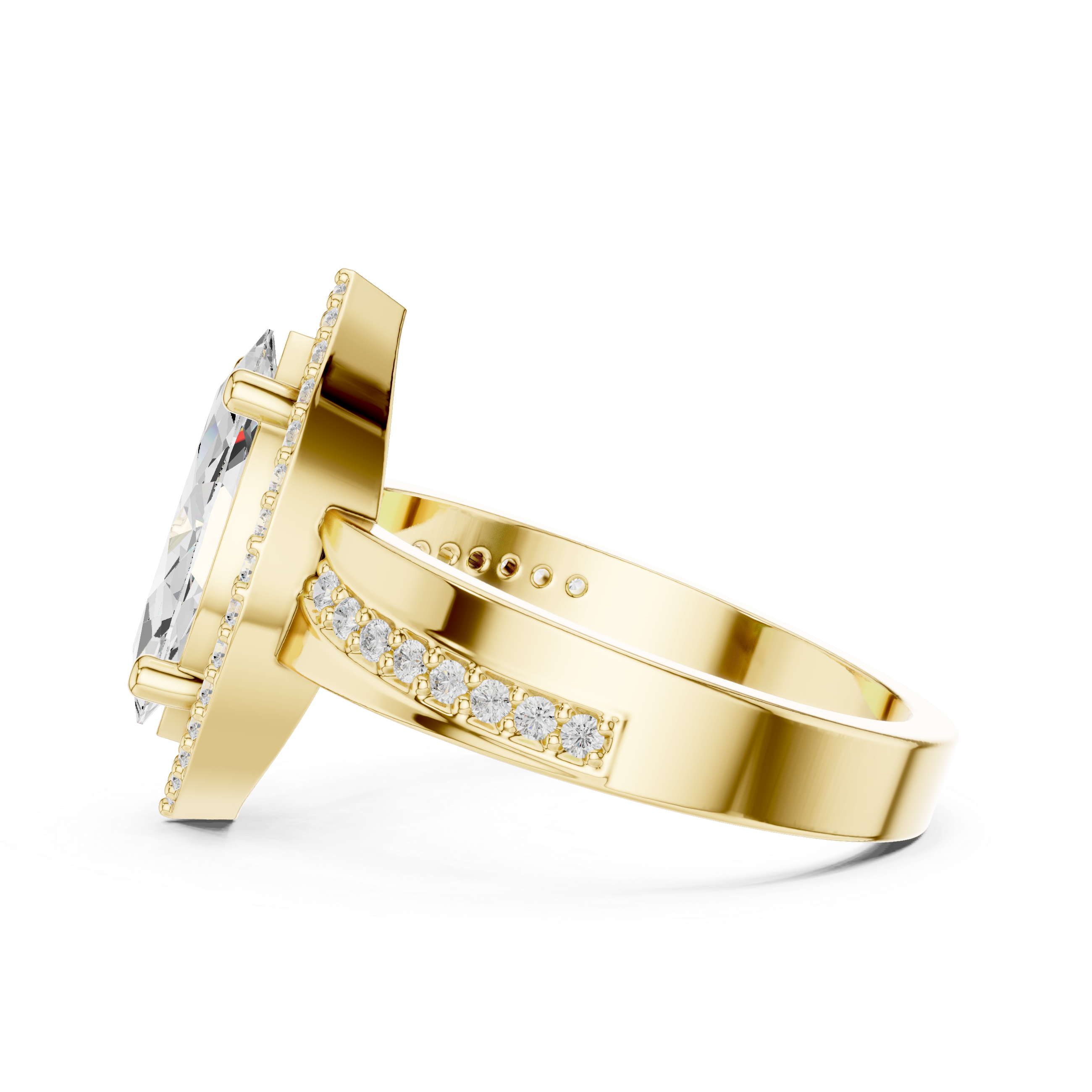 Marquise Halo Diamond Ring
