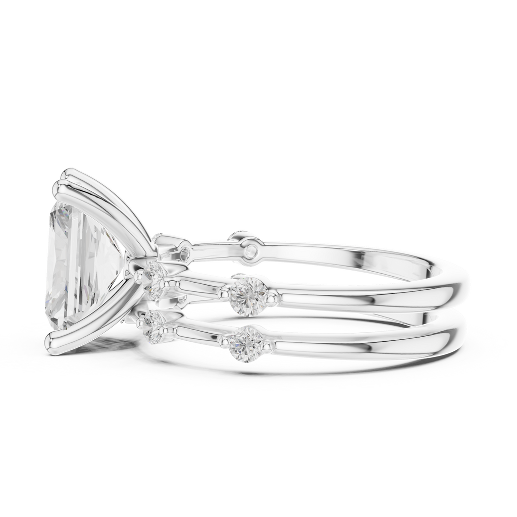 Radiant Cut Two Row Band Ring