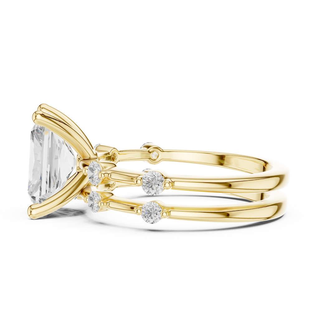 Radiant Cut Two Row Band Ring