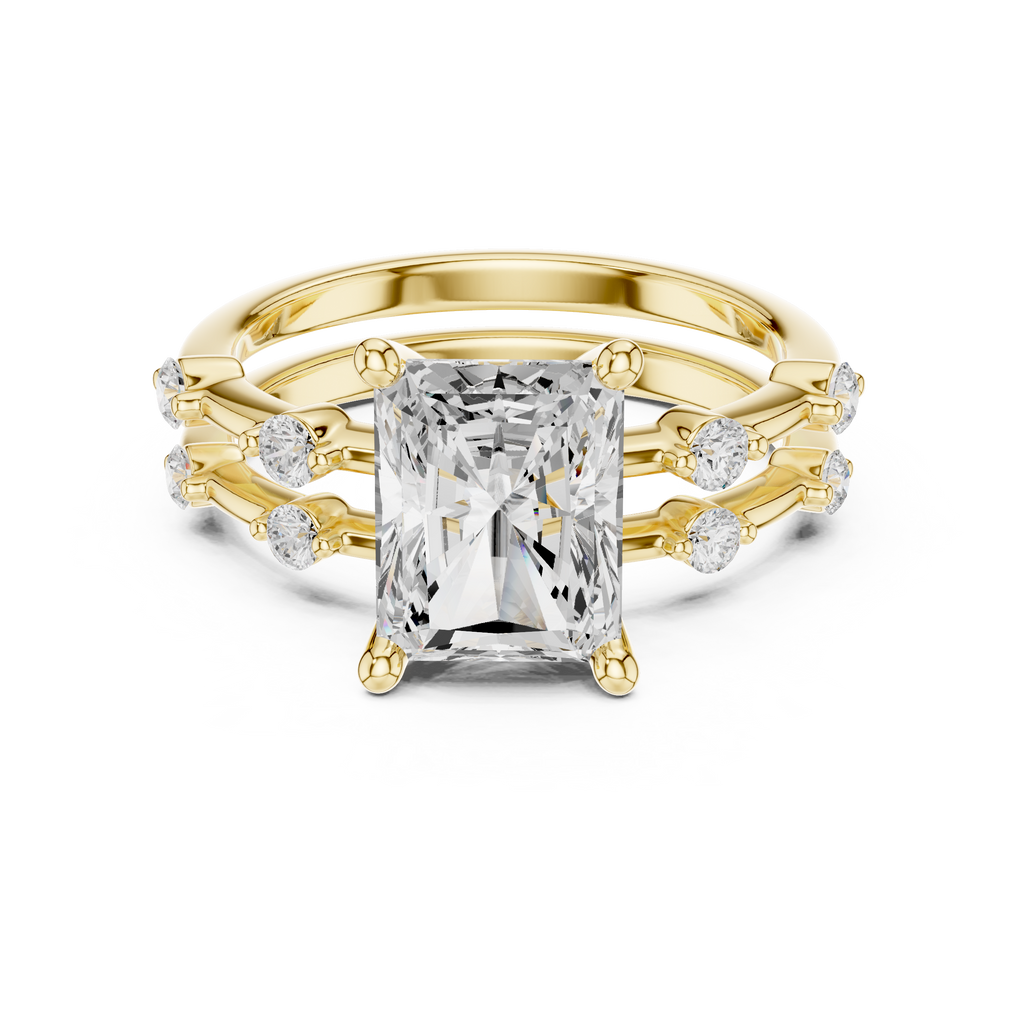 Radiant Cut Two Row Band Ring