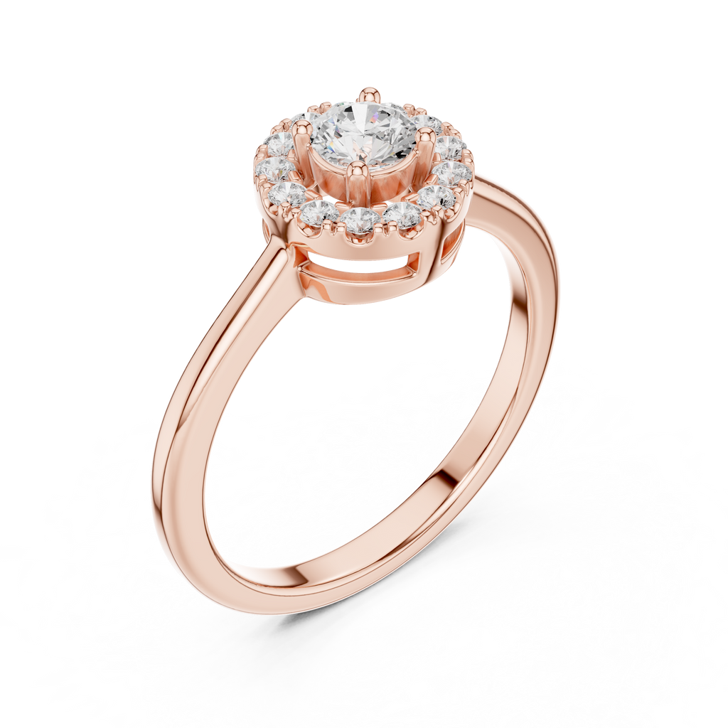 Classic Halo Diamond Engagement Ring
