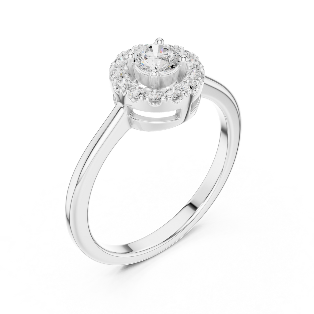 Classic Halo Diamond Engagement Ring