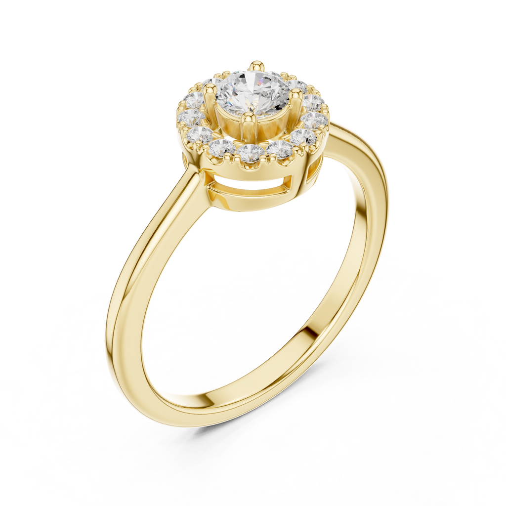 Classic Halo Diamond Engagement Ring