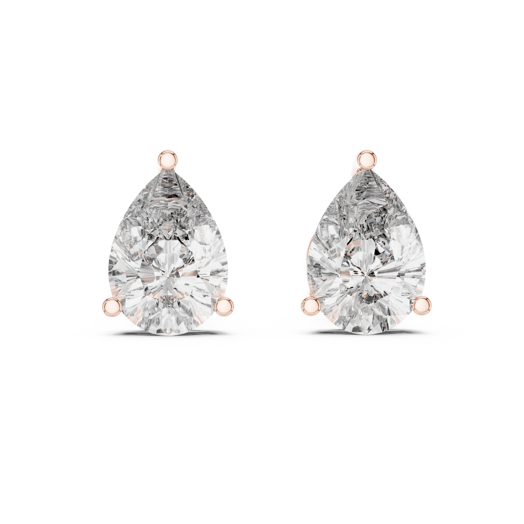 Pear Diamond Stud Earrings
