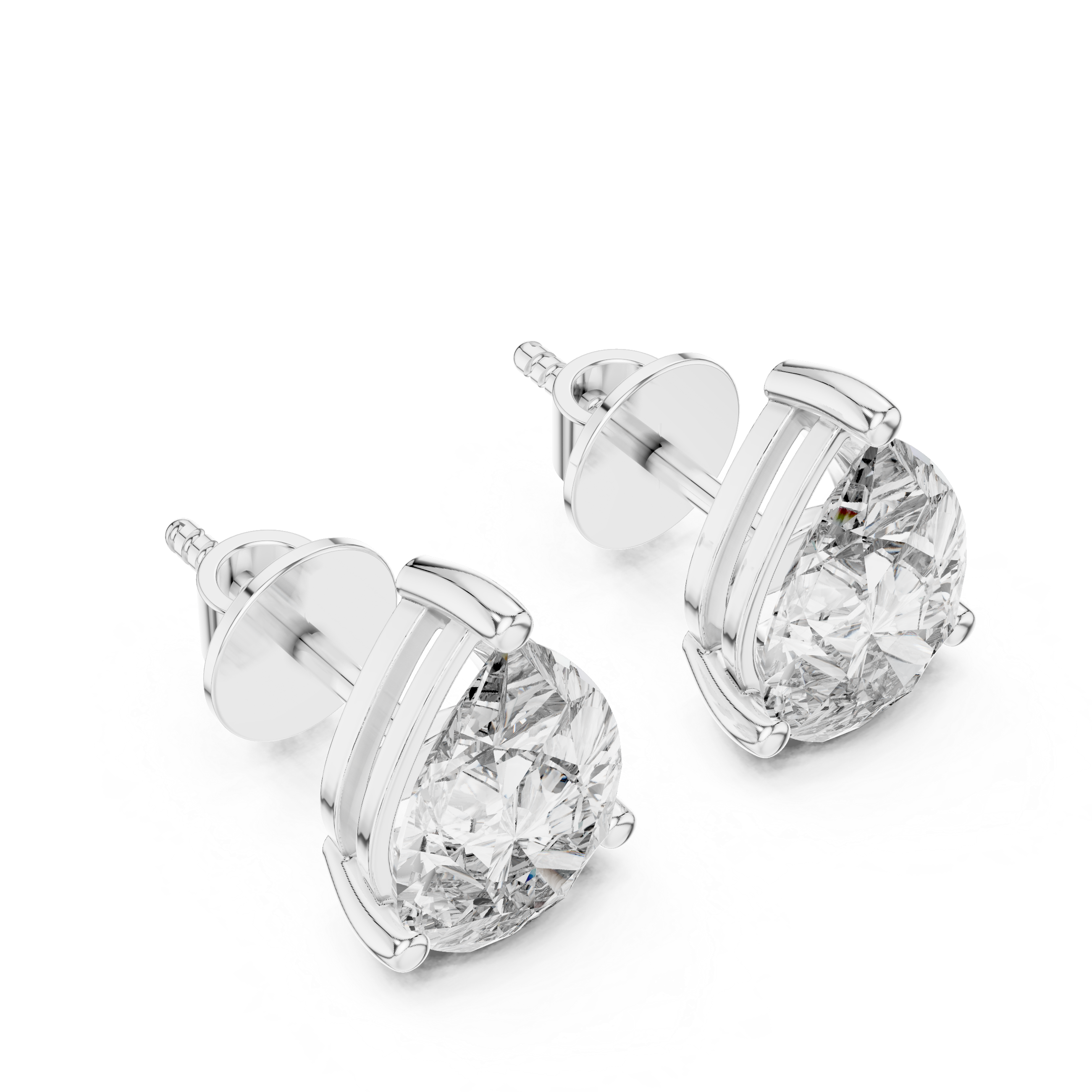 Pear Diamond Stud Earrings