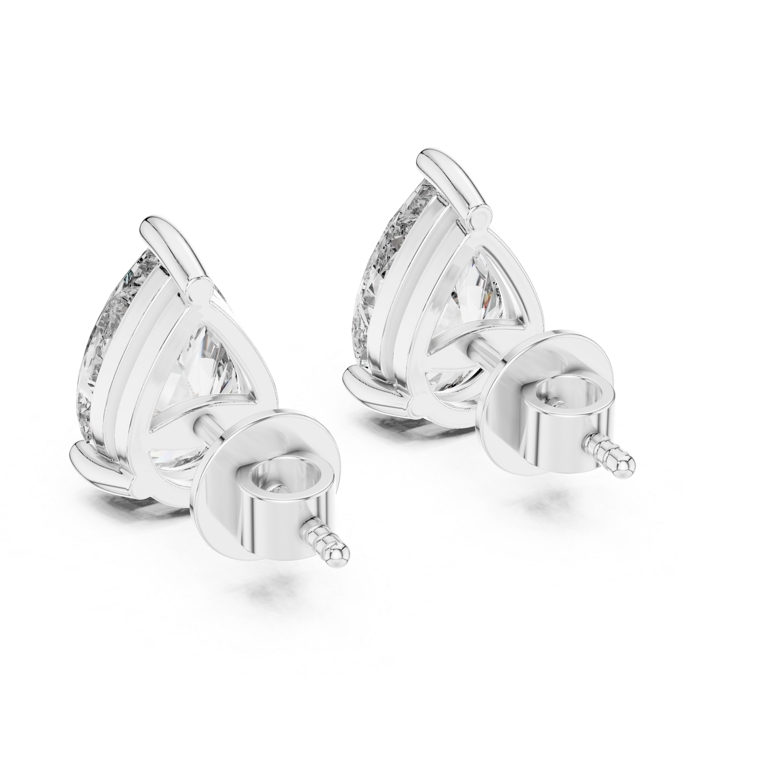 Pear Diamond Stud Earrings