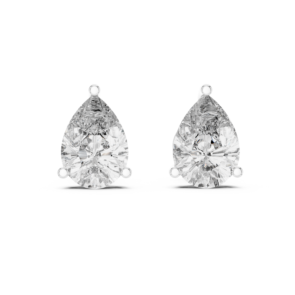 Pear Diamond Stud Earrings