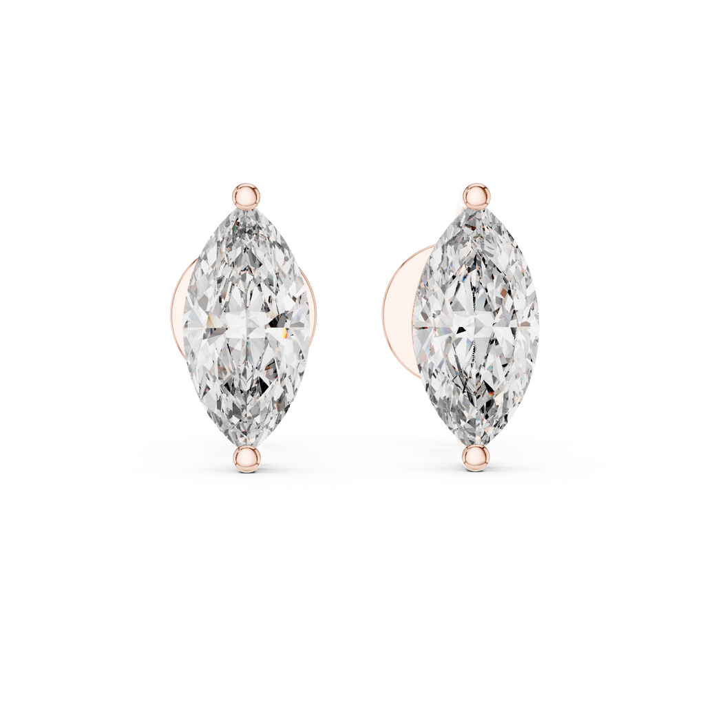 Marquise Solitaire Stud Earrings