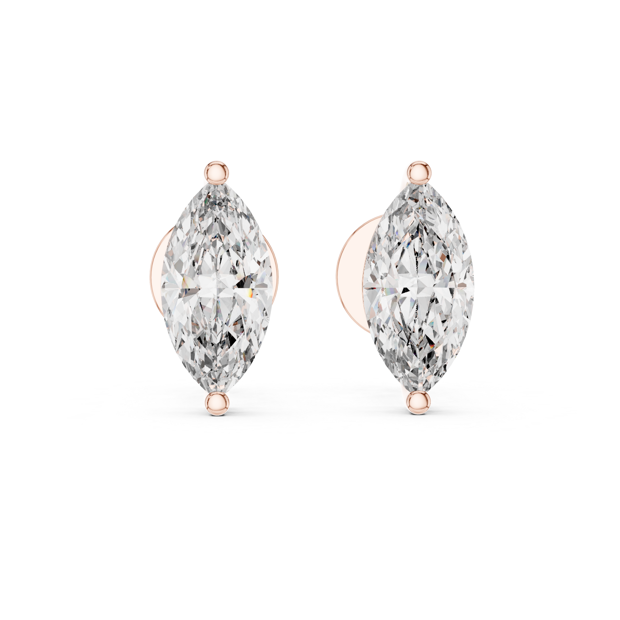 Marquise Solitaire Stud Earrings