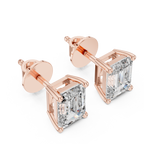 Emerald Cut Diamond Stud Earrings