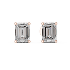 Emerald Cut Diamond Stud Earrings