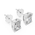 Emerald Cut Diamond Stud Earrings