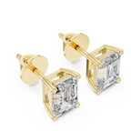 Emerald Cut Diamond Stud Earrings
