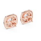 Double Halo Diamond Stud Earrings