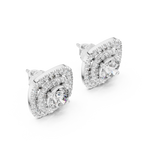 Double Halo Diamond Stud Earrings