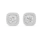 Double Halo Diamond Stud Earrings