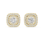 Double Halo Diamond Stud Earrings