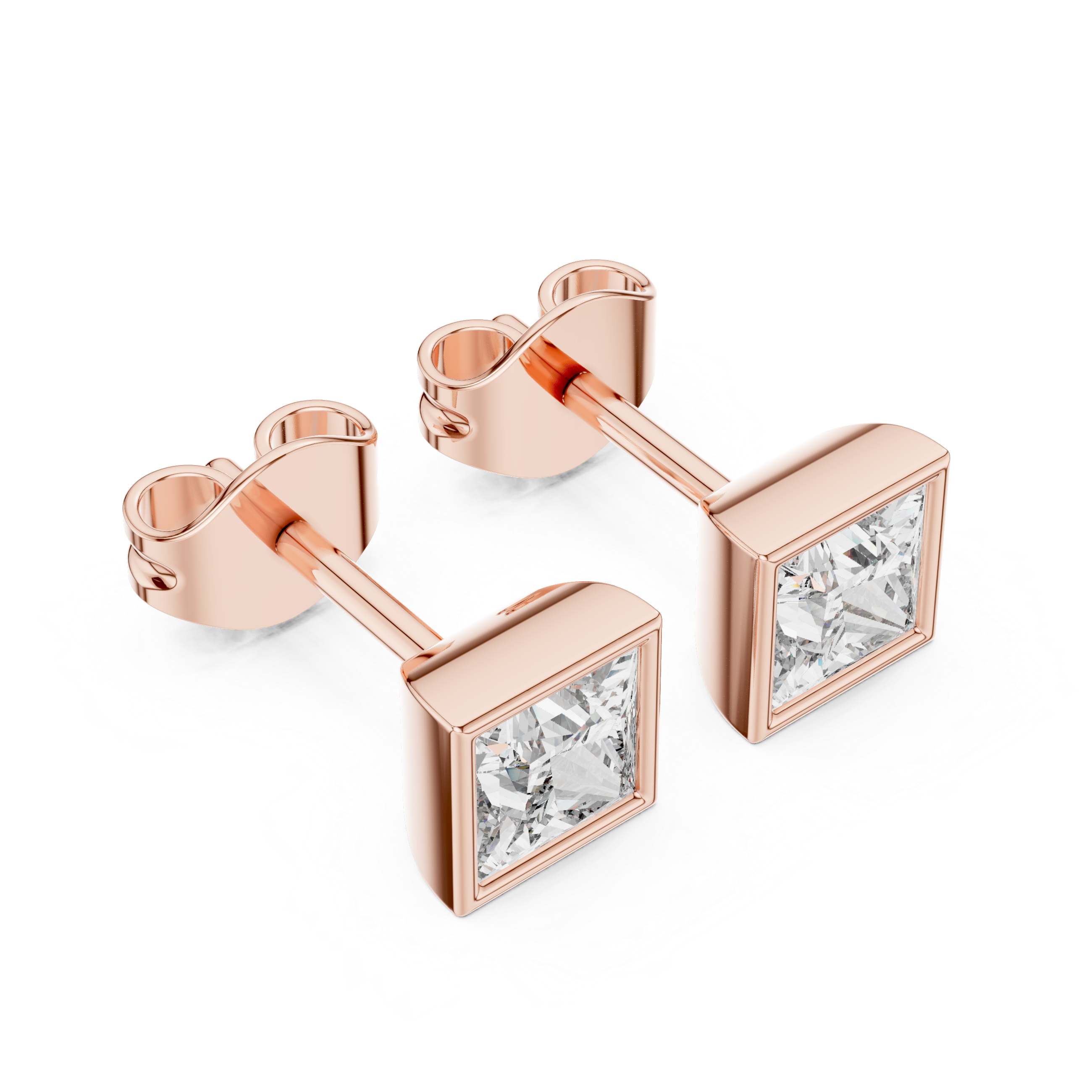 Princess Cut Diamond Stud Earrings