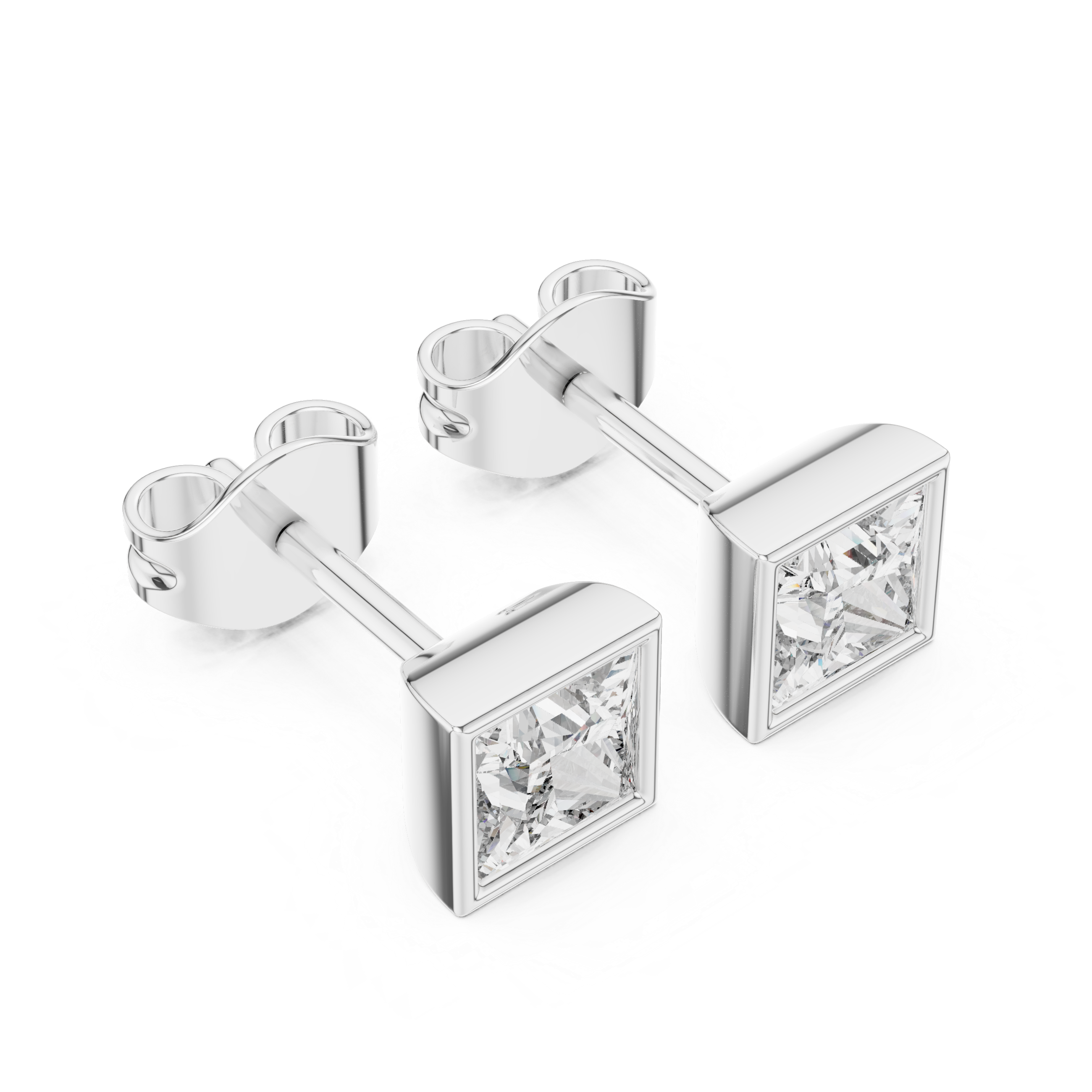 Princess Cut Diamond Stud Earrings