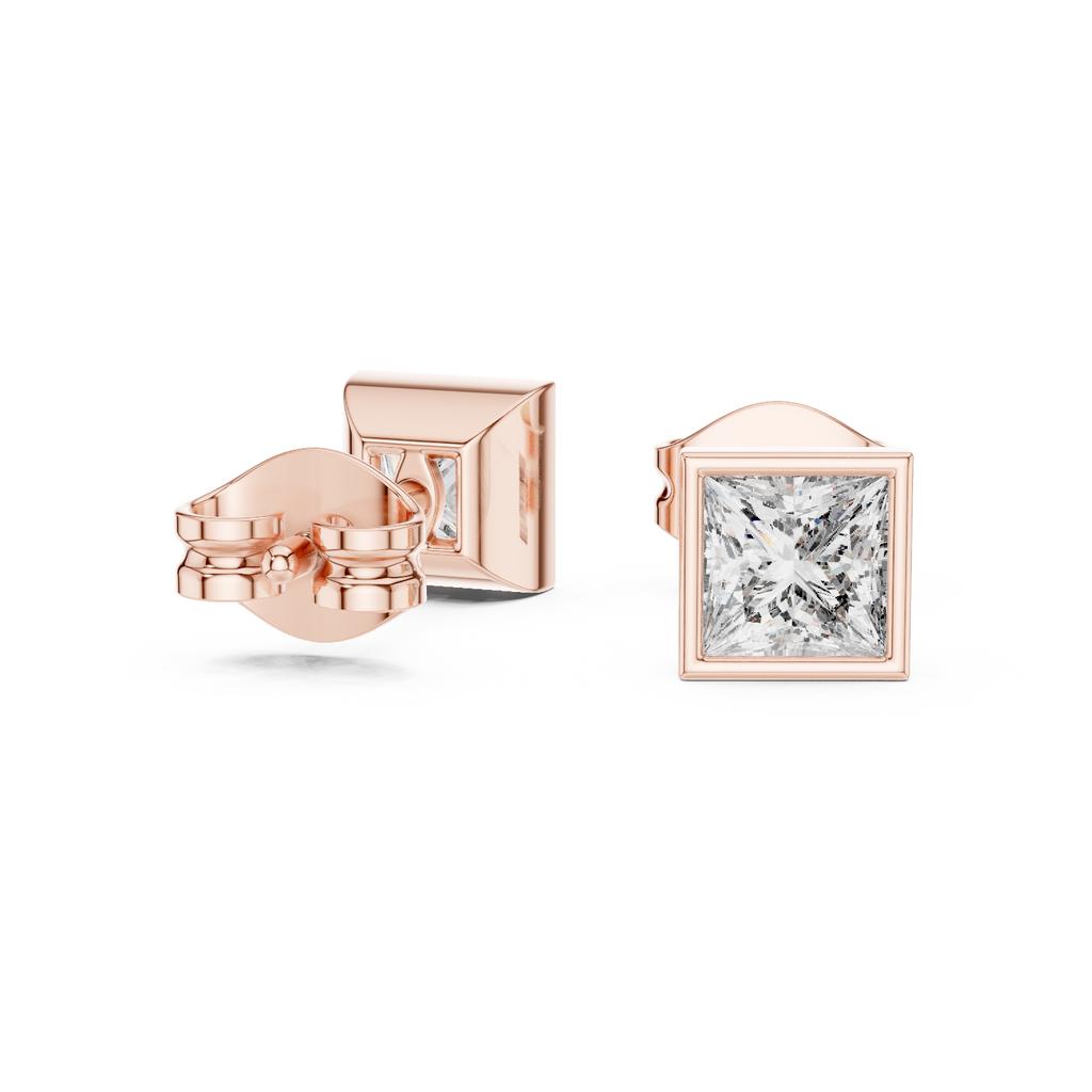 Princess Cut Diamond Stud Earrings