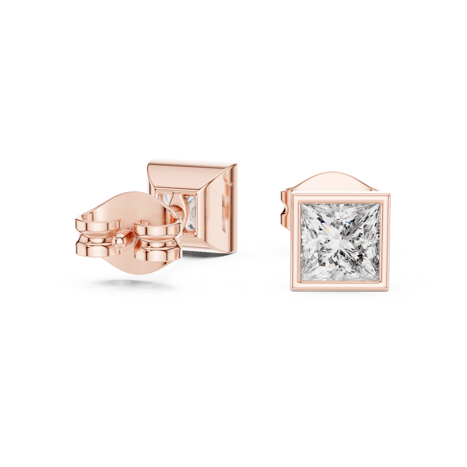 Princess Cut Diamond Stud Earrings