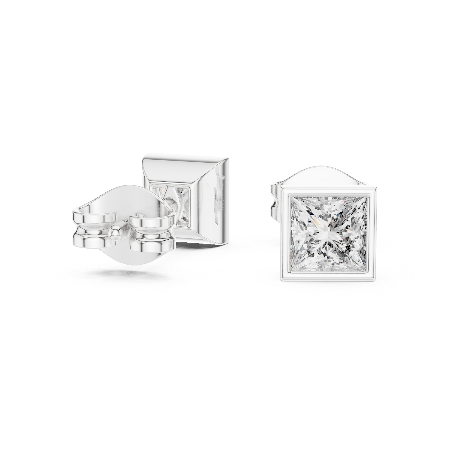 Princess Cut Diamond Stud Earrings