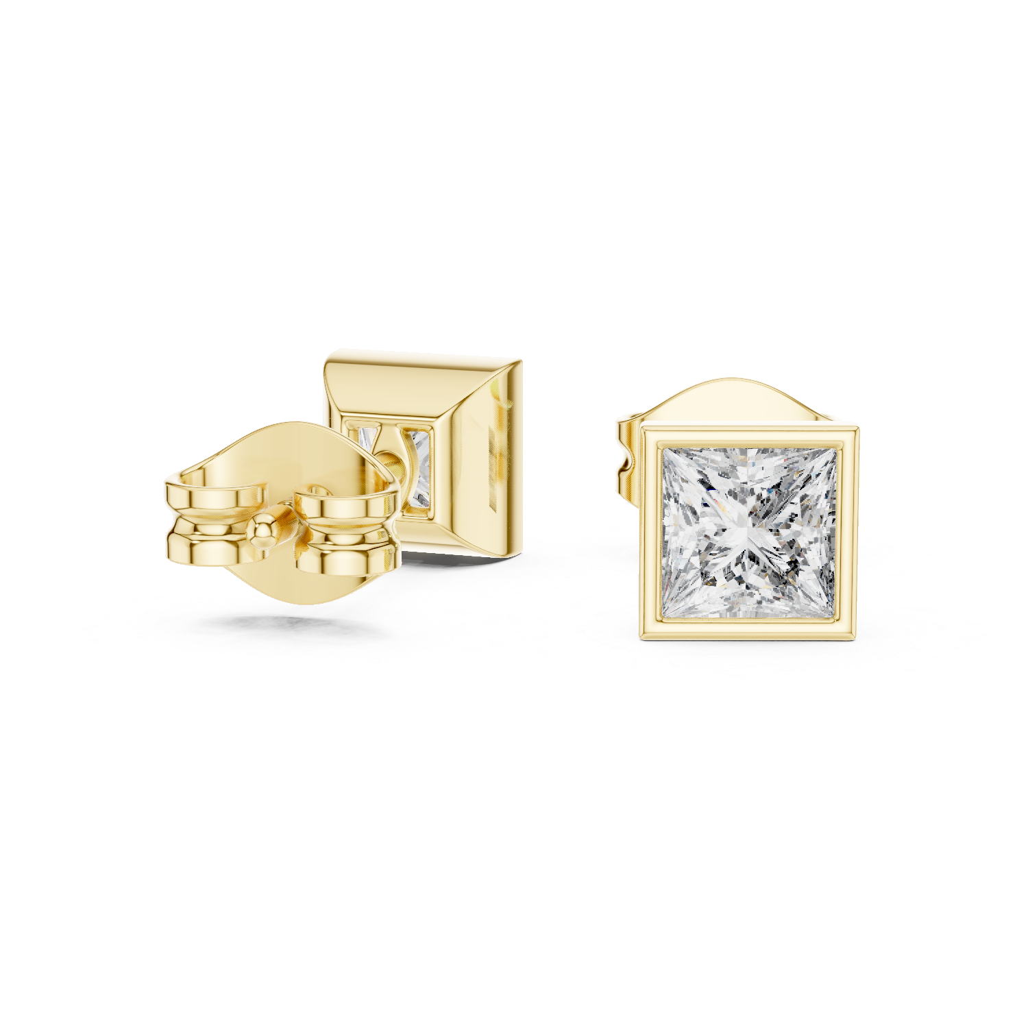Princess Cut Diamond Stud Earrings