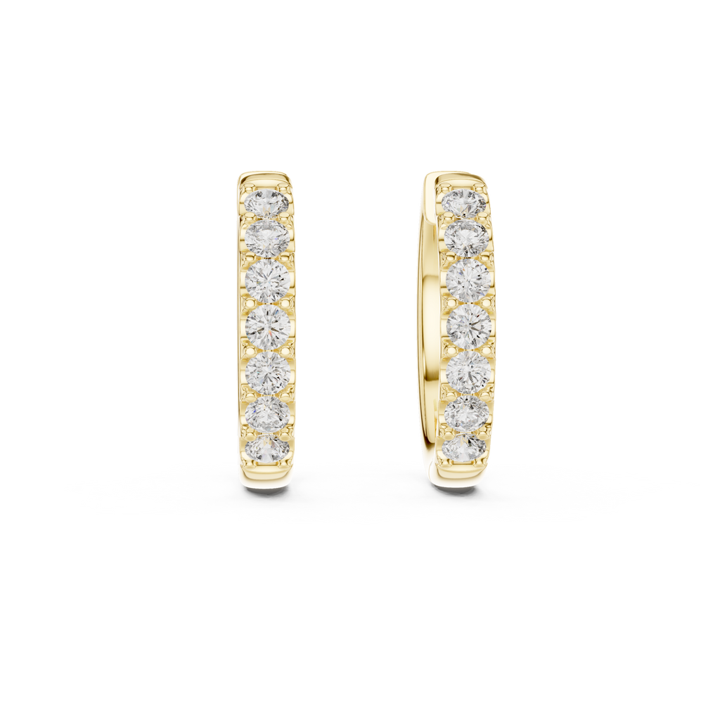 Round Diamond Huggie Hoop Earrings