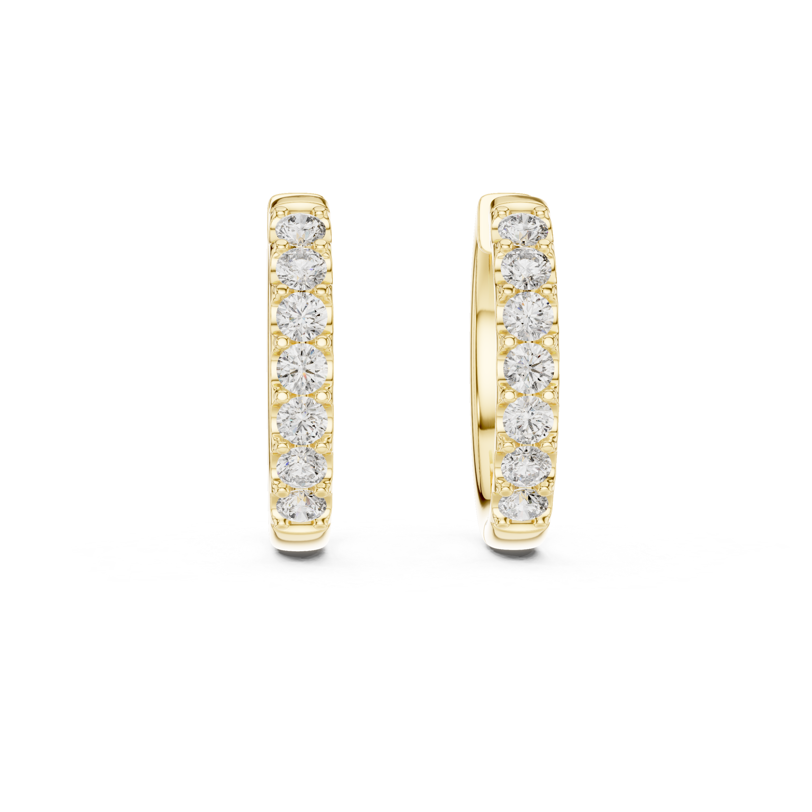 Round Diamond Huggie Hoop Earrings