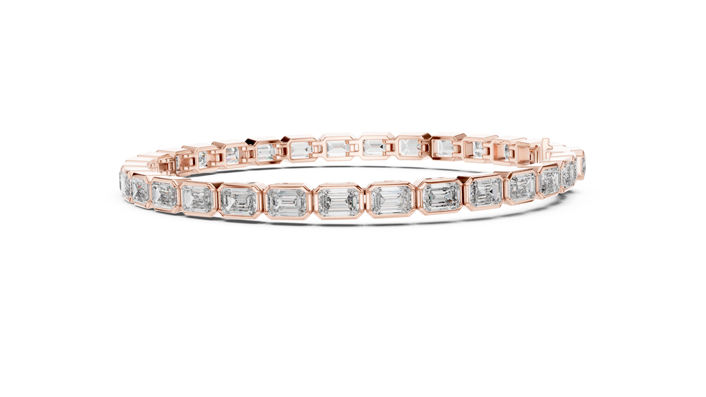 Emerald-Cut Bezel Set Tennis Bracelet