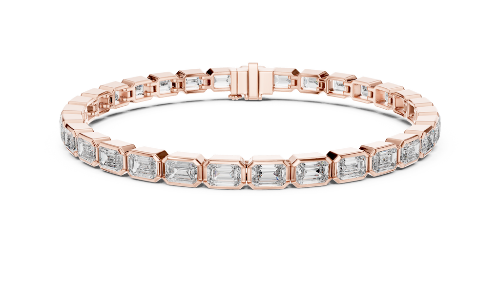 Emerald-Cut Bezel Set Tennis Bracelet