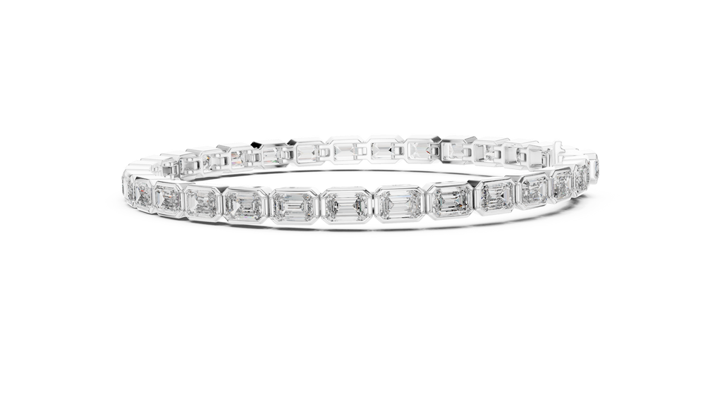 Emerald-Cut Bezel Set Tennis Bracelet