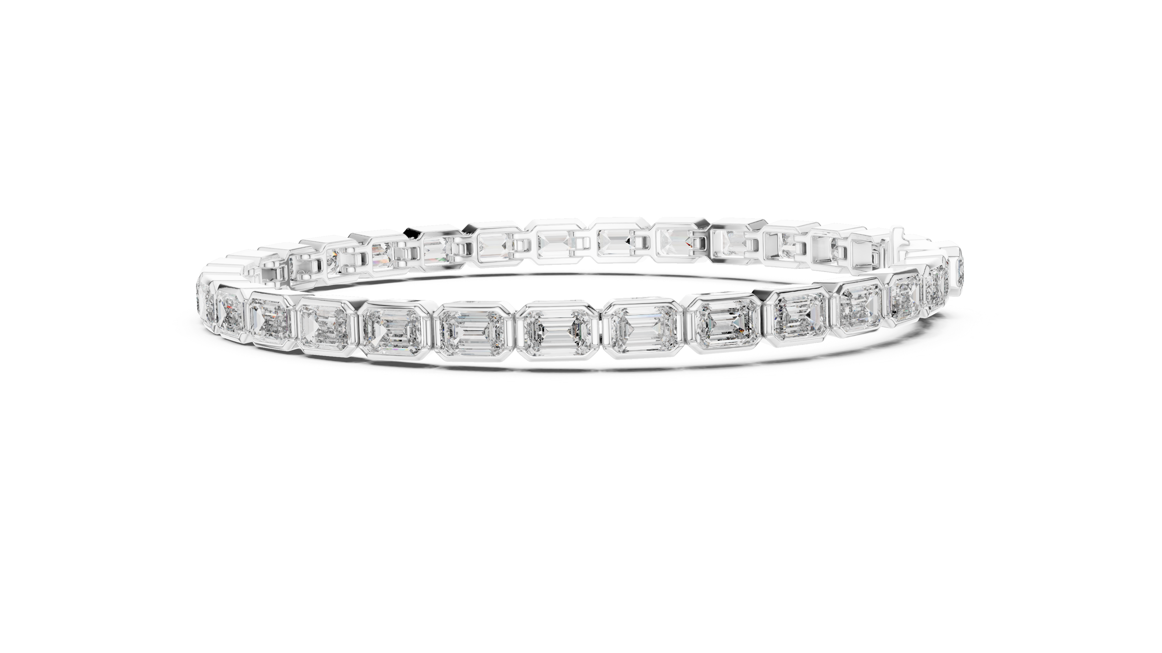 Emerald-Cut Bezel Set Tennis Bracelet