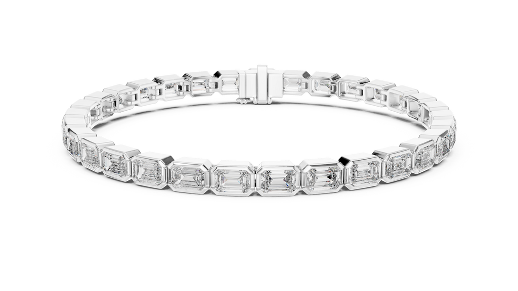 Emerald-Cut Bezel Set Tennis Bracelet