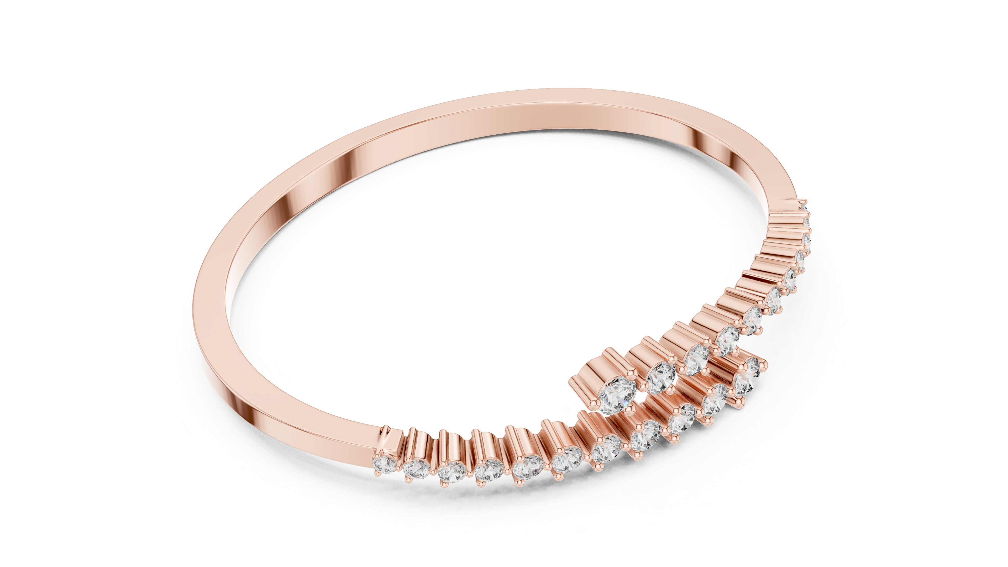Graduated Diamond Bangle Bracelet