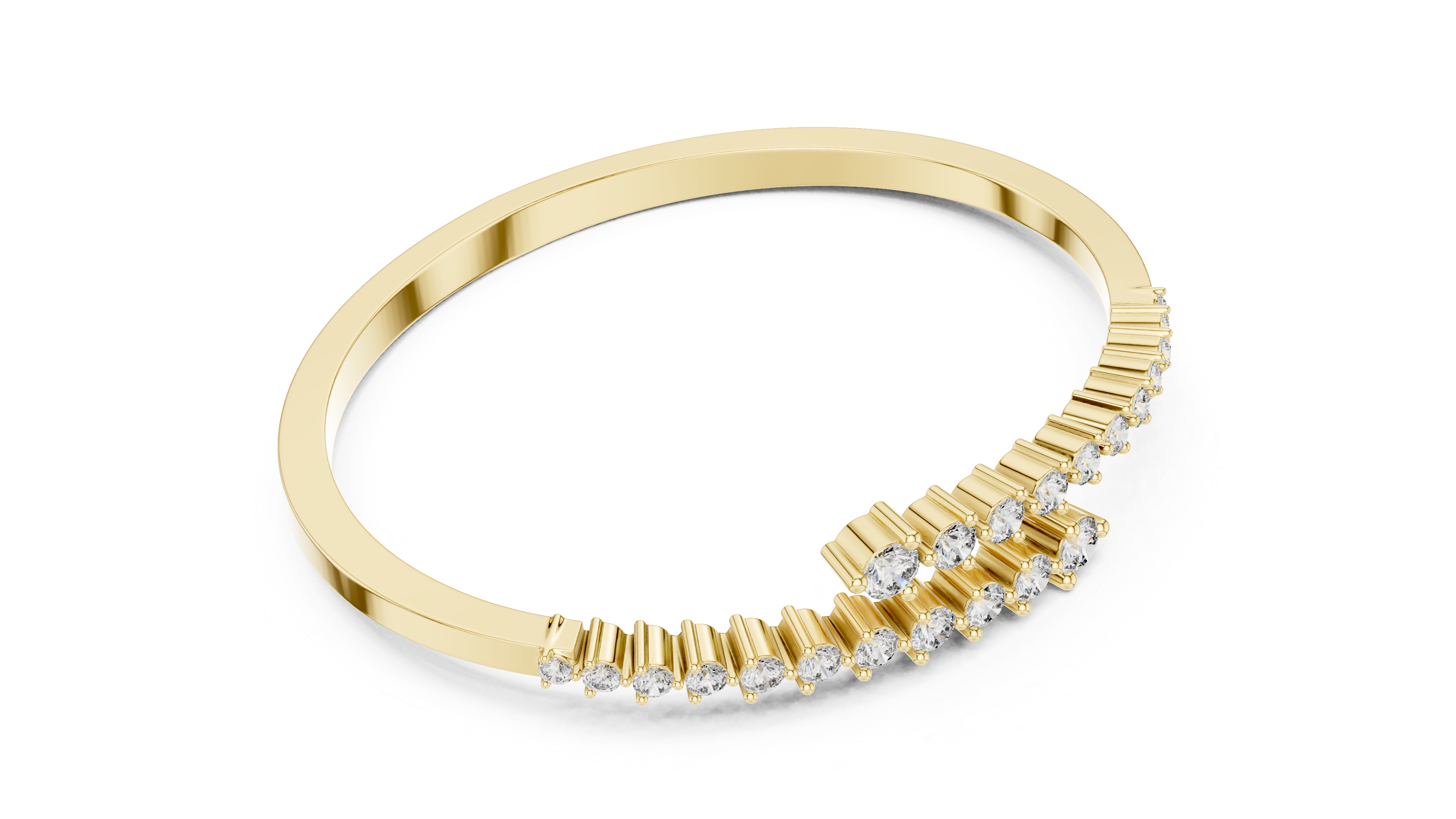 Graduated Diamond Bangle Bracelet