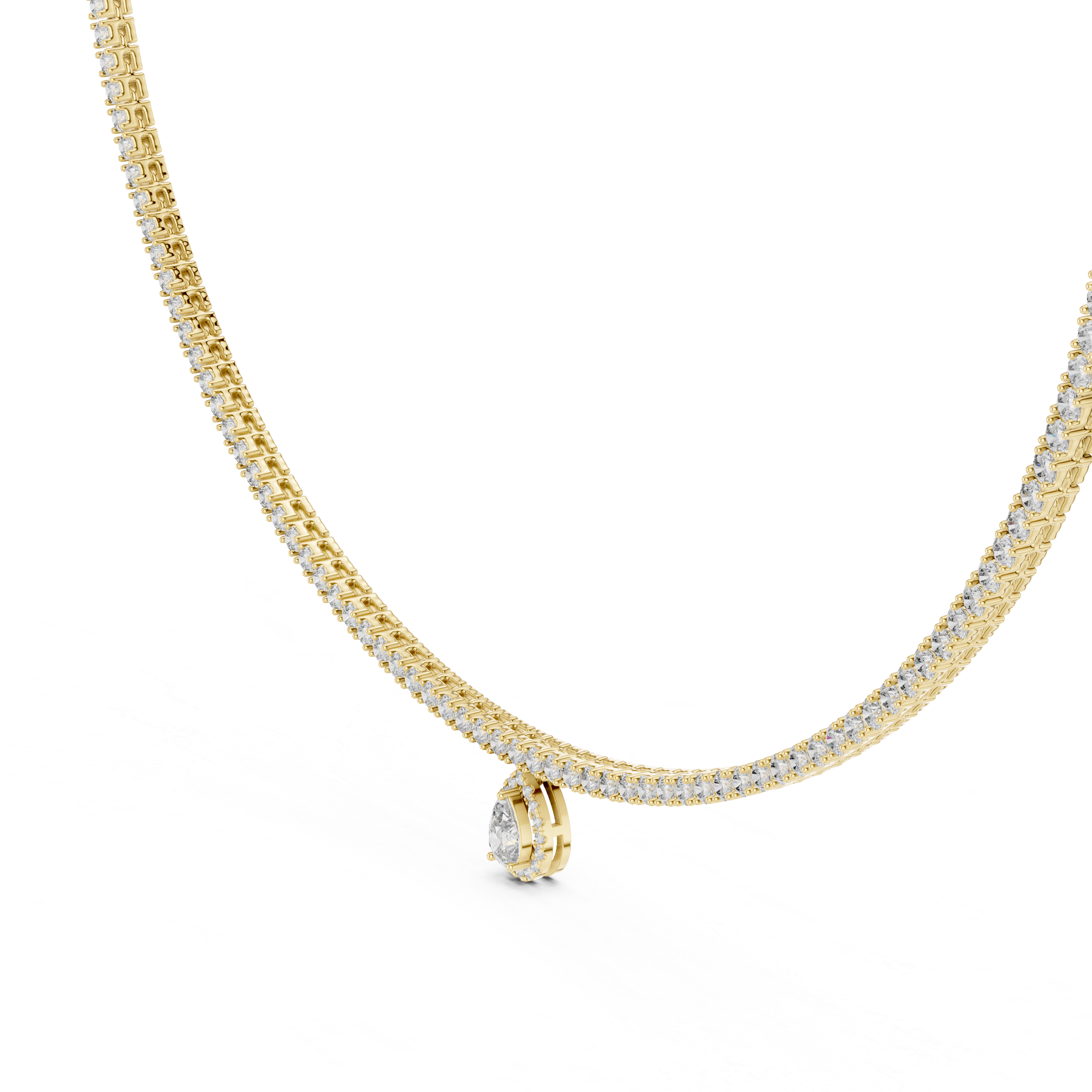 Pear Diamond Drop Necklace