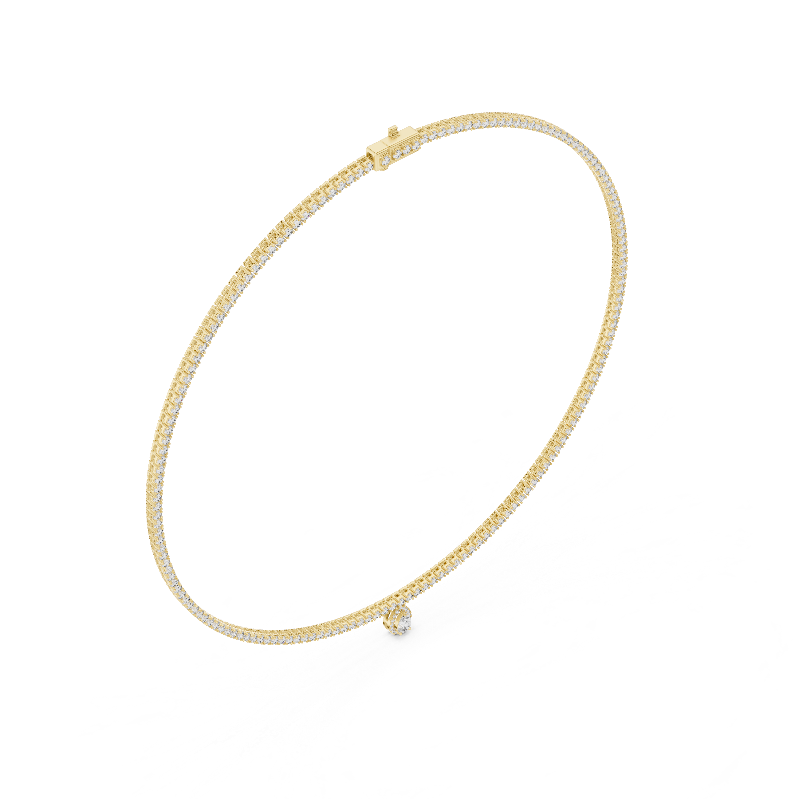 Pear Diamond Drop Necklace