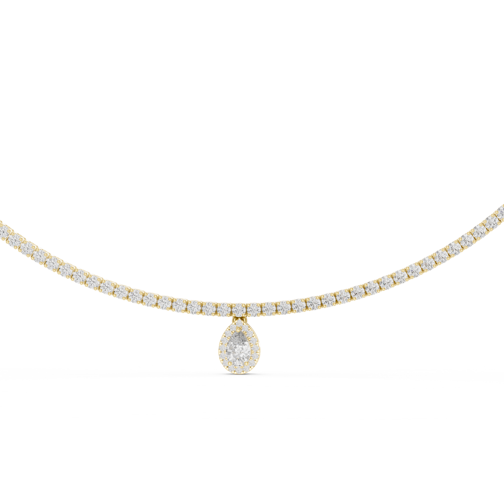 Pear Diamond Drop Necklace