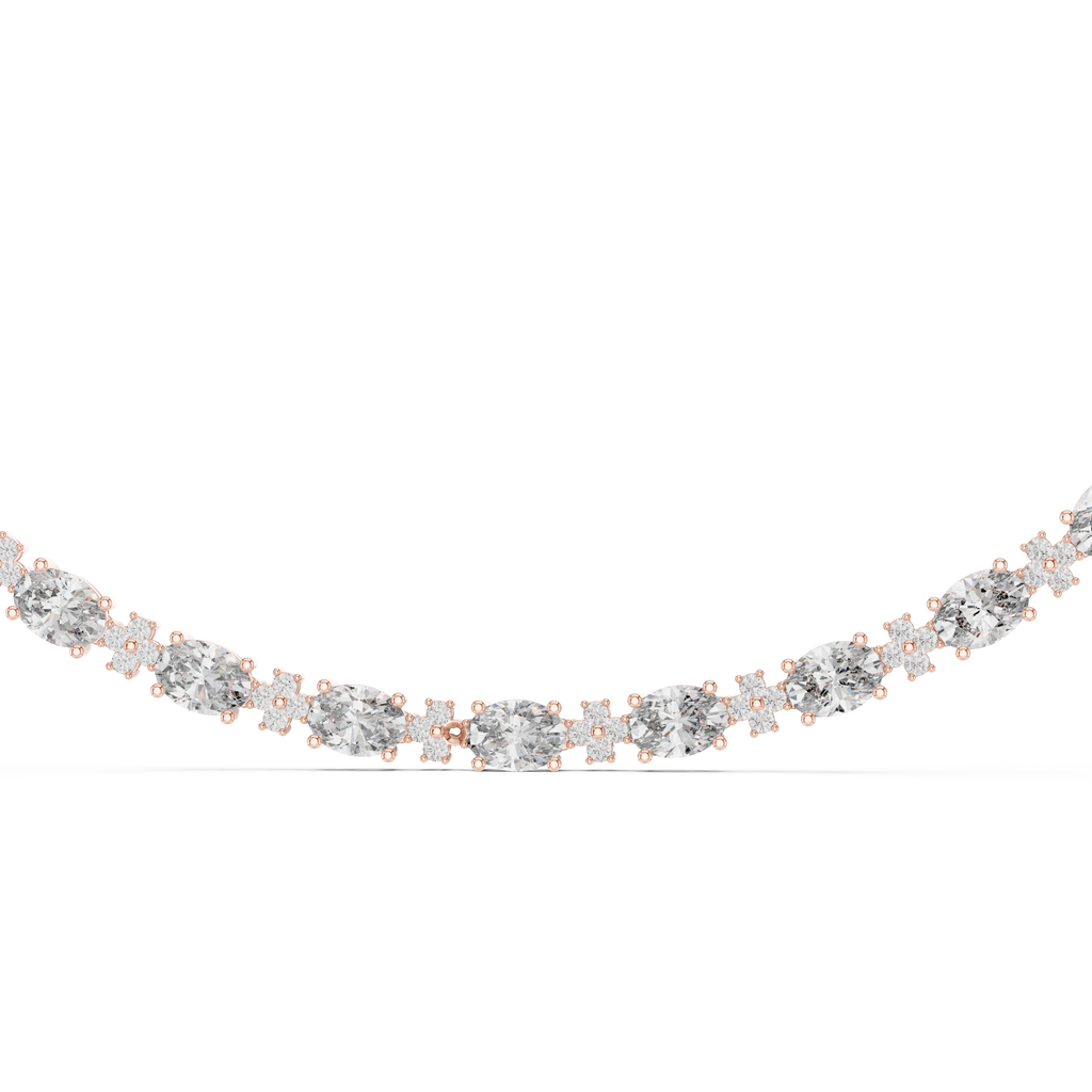Oval Lab Grown Diamond Station Necklace