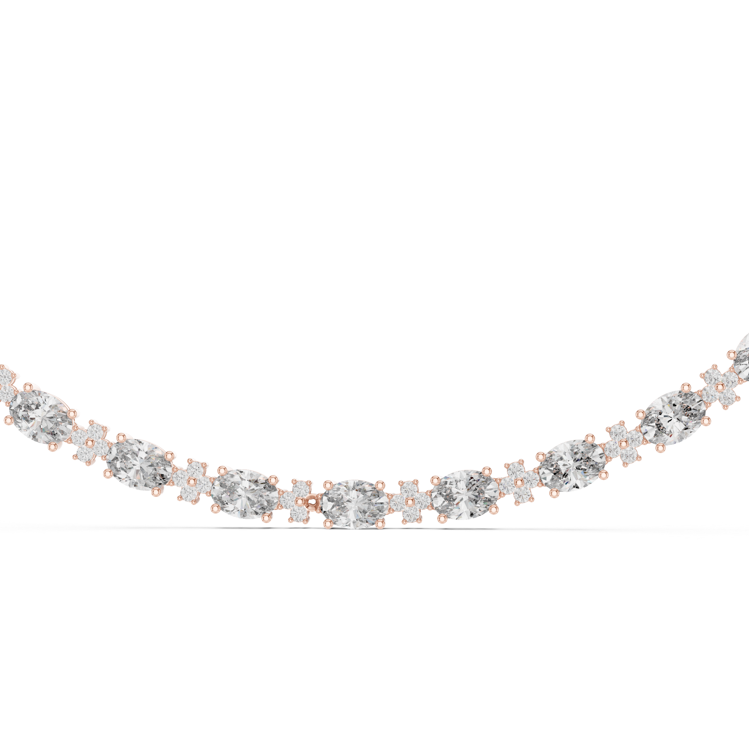 Oval Lab Grown Diamond Station Necklace