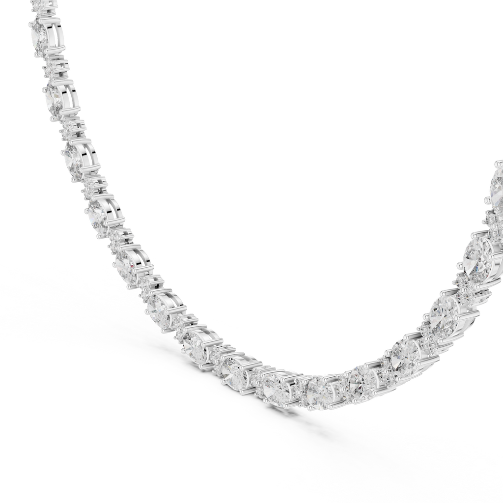 Oval Lab Grown Diamond Station Necklace