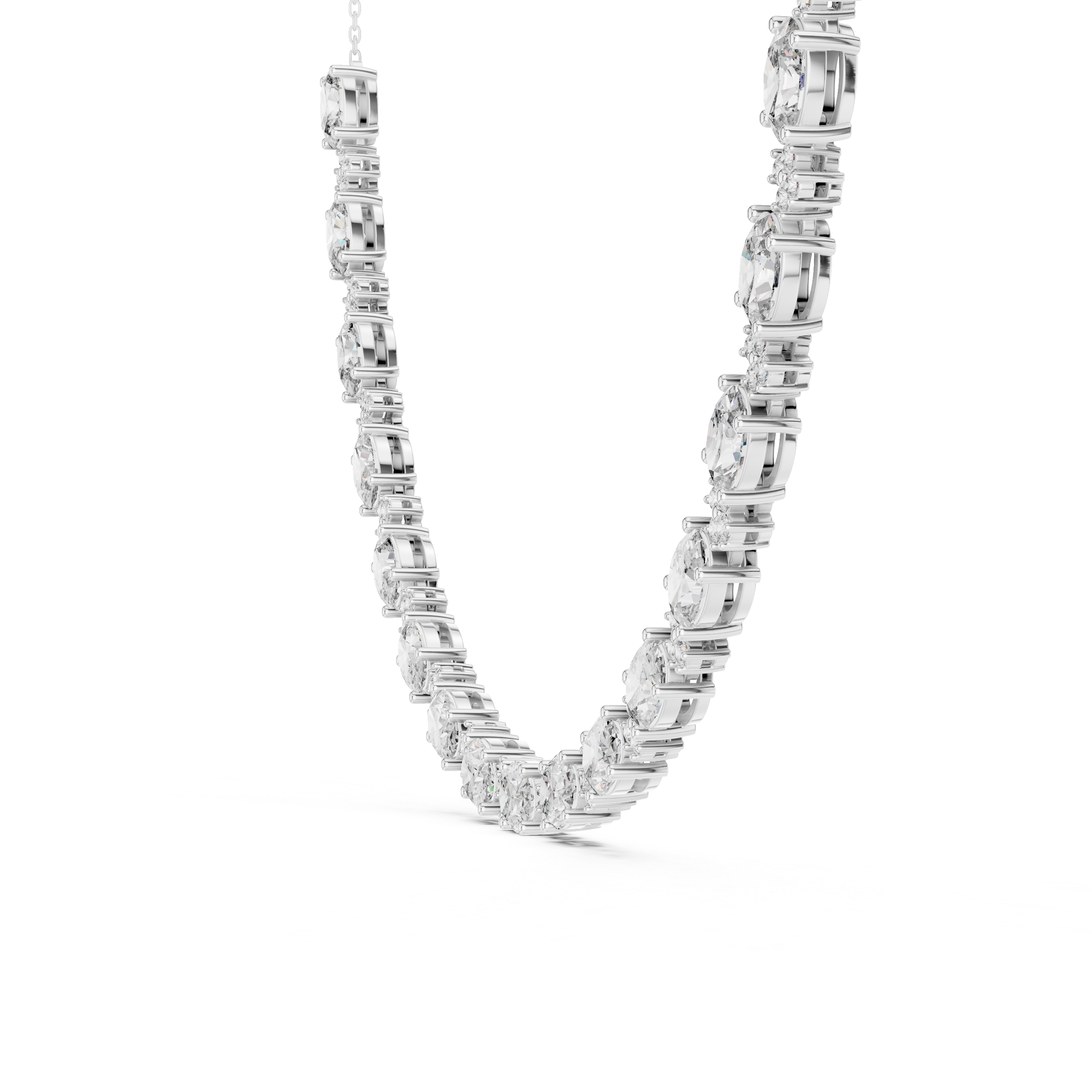 Oval Lab Grown Diamond Station Necklace