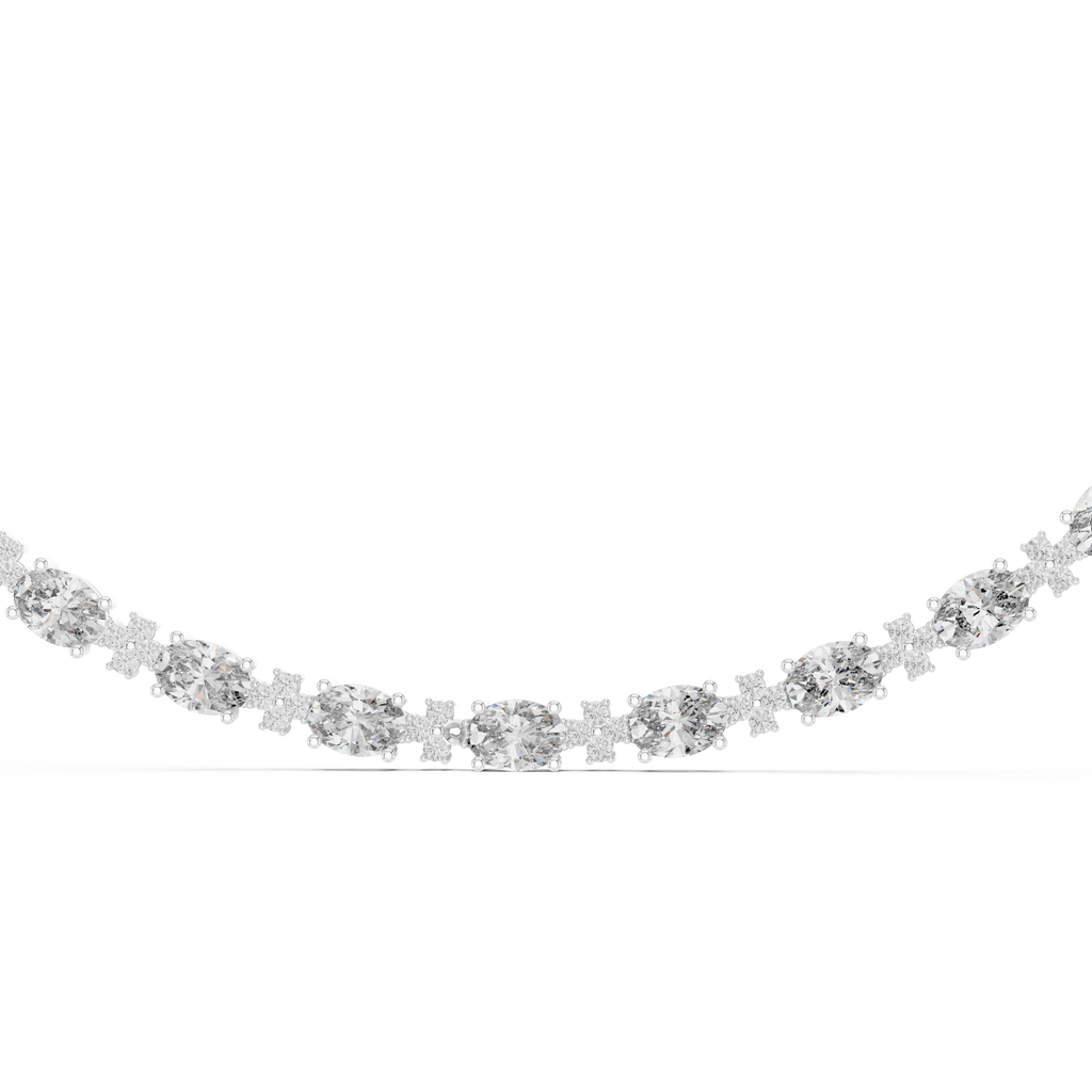 Oval Lab Grown Diamond Station Necklace