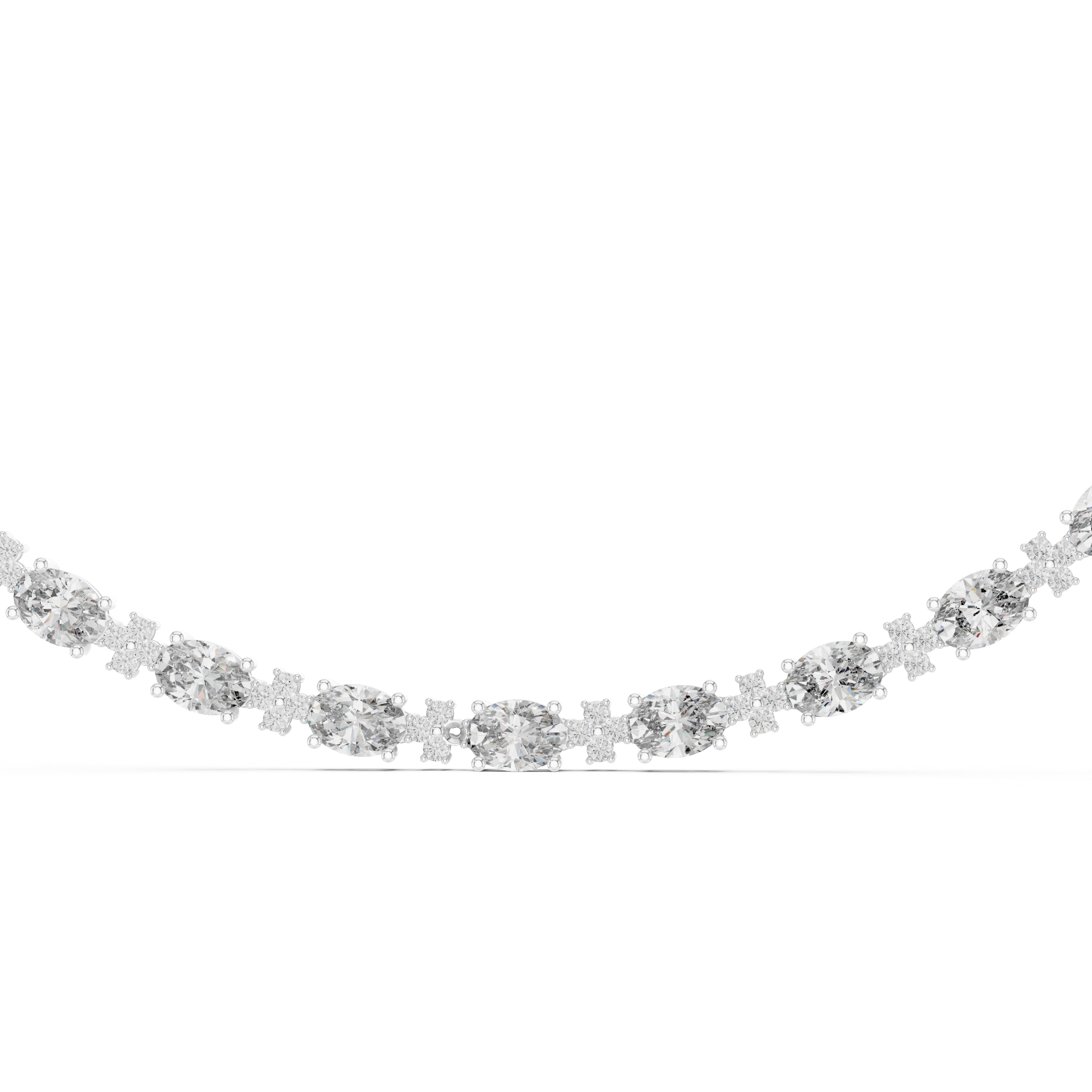 Oval Lab Grown Diamond Station Necklace
