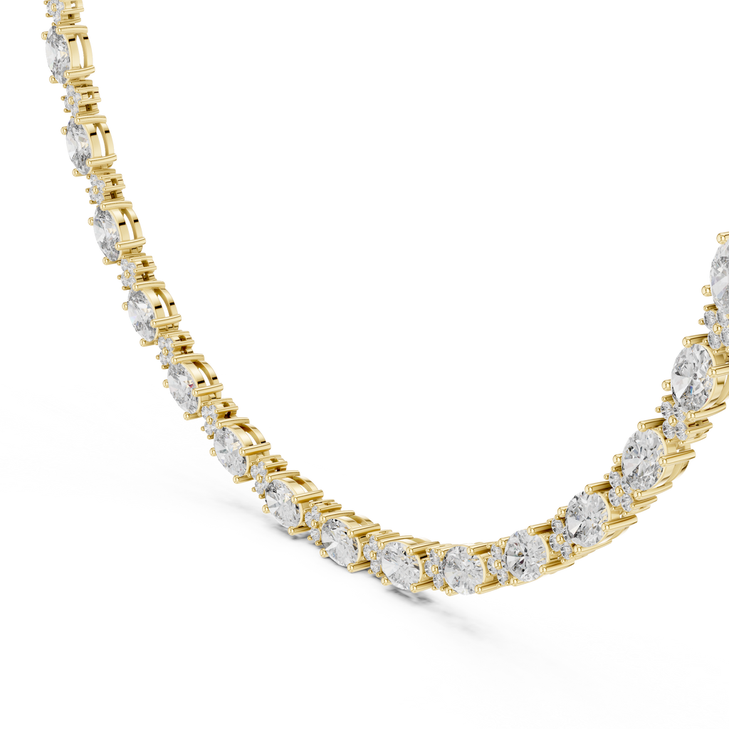 Oval Lab Grown Diamond Station Necklace
