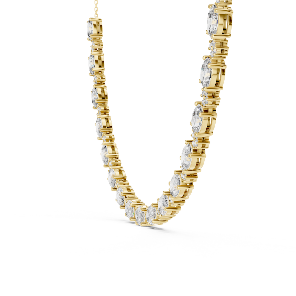 Oval Lab Grown Diamond Station Necklace